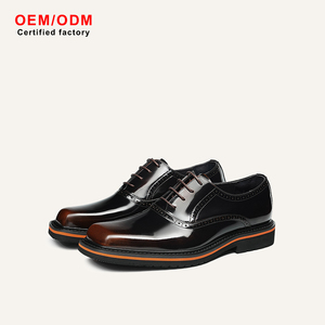 Zapatos Oxford de Cuero Genuino para Hombre, Diseño Personalizado OEM, con Cordones, Punta Cuadrada, Transpirables, Impermeables, Cómodos, para Bodas, Otoño, Negocios y Ocio - Product Image 2