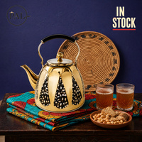 Bouilloire à eau en acier inoxydable doré de luxe, ornée de motifs floraux, plusieurs tailles, compatible gaz et induction, pour la maison, la cuisine, cadeau de mariage, vente en gros