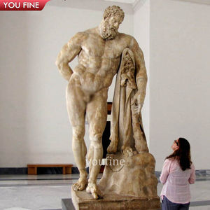 आपके जीवन का आकार सफेद संगमरमर हर्कुलस मूर्तिकला क्लासिक ग्रीक पौराणिक कथा कला उद्यान विला सजावट के लिए - Product Image 6