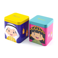 Boîte en fer blanc personnalisée avec couvercle à clipser, pour aliments, café et thé, format rectangulaire ou carré