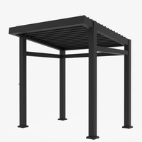 Pergola moderne en alliage d'aluminium robuste à toit motorisé résistant aux intempéries pour cour