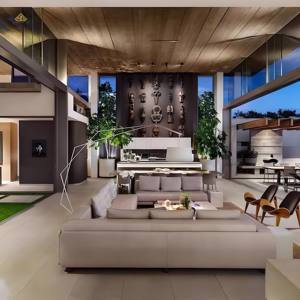 Villa contemporaine moderne <span class=keywords><strong>de</strong></span> luxe à deux étages avec toit surélevé et accents en bois chaud, service <span class=keywords><strong>de</strong></span> rénovation et <span class=keywords><strong>de</strong></span> conception - Product Image 5