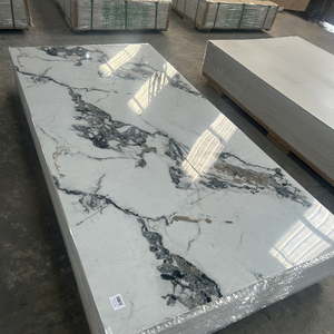 Panneau et panneau muraux décoratifs intérieurs en matière plastique PVC imitation marbre/feuille de marbre UV - Product Image 1