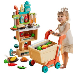 Einkaufswagen-Spielzeug-Set Rollenspielzeug für Kinder Küchen-Rollenspiel-Zubehör mit Lebensmitteln und Küchen-Spielutensilien - Product Image 6