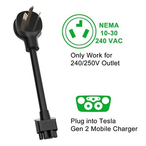 อะแดปเตอร์ NEMA 10-30 Gen 2สำหรับขั้วต่อมือถือ <span class=keywords><strong>Tesla</strong></span> <span class=keywords><strong>Motors</strong></span> สีดำ10-30 NEMA อะแดปเตอร์ Gen 2สำหรับมือถือ - Product Image 5