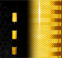 Feuille rétroréfléchissante microprismatique sergé noir-jaune Lianxing de qualité supérieure, motif chevron, pour signalisation de danger routier