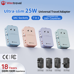 Wontravel เต้าเสียบ3AC ของจำเป็นสำหรับการเดินทางทั่วโลก20W ปลั๊กไฟสากลบางเฉียบ - Product Image 1