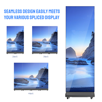 Écran d'affichage LED pliable et amovible pour affiches intérieures, lecture multimédia, publicité, événements, P1.86, sur pied, en stock aux États-Unis et en UE