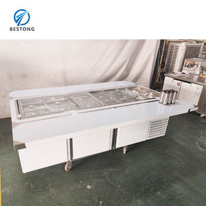 Comptoir réfrigérant commercial pour salade, plan <span class=keywords><strong>de</strong></span> travail en acier inoxydable, réfrigérant à température unique R134a, préparation <span class=keywords><strong>de</strong></span> salades - Product Image 2