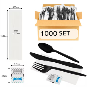 <span class=keywords><strong>Kit</strong></span> <span class=keywords><strong>plastique</strong></span> d'argenterie <span class=keywords><strong>pas</strong></span> <span class=keywords><strong>cher</strong></span> poids lourd à emporter Airline Ps cuillère fourchette couteau sel poivre couverts jetables enveloppés ensemble - Product Image 5