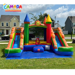 Grande maison gonflable de rebond avec la ligne de Doble Maison de rebond Toboggan aquatique Combo Jeu Gonflable Toboggan gonflable géant pour adultes - Product Image 1