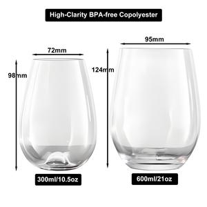Copa <span class=keywords><strong>de</strong></span> Vino Personalizada con Logotipo, Color y Tamaño, <span class=keywords><strong>de</strong></span> Tritán Transparente, sin Tallo, <span class=keywords><strong>de</strong></span> Alta Claridad, Libre <span class=keywords><strong>de</strong></span> BPA e Irrompible - Product Image 1