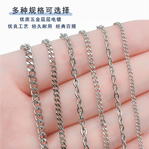Stainless Steel Beveled <b>Cross</b> <b>Chain</b> 304 Grinding Small <b>Chain</b> For Bracelet Making Jewelry Findings Components - Product Image 2