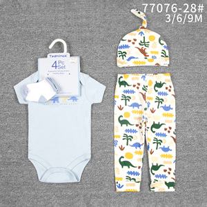 Set di <span class=keywords><strong>Abbigliamento</strong></span> Estivo per Neonata <span class=keywords><strong>3</strong></span>-<span class=keywords><strong>6</strong></span> <span class=keywords><strong>Mesi</strong></span>, 4 Pezzi in Cotone con Stampe Animali/Floreali - Product Image 3