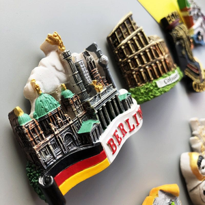 Imán de nevera griego de recuerdo, de resina 3D, pintado a mano, con relieve epoxi, imanes europeos de ciudades para decoración del hogar - Product Image 4