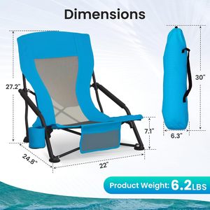Chaise de camping et de pêche pliable portable, mobilier d'extérieur pour la plage et le camping - Product Image 4