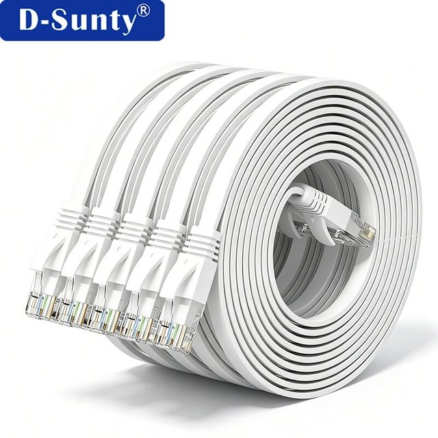 Cat6 Flat Ethernet Cable Gaming Network Cable Pure Copper Unshielded High Speed LAN Patch Cord for PC PS5 Xbox Router Modem