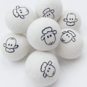 6pcs Reusable 7cm Wool Dryer <strong>Balls</strong> Custom Printed Organic Natural Fabric Softener Cleaning Laundry <strong>Washing</strong> <strong>Balls</strong> With Cotton Bag - Product Image 4