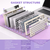 Clavier mécanique YUNZII AL80, clavier sans fil RGB, 75% aluminium, échangeable à chaud, clavier de jeu tri-mode avec écran LCD
