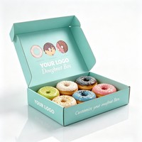 Boîte à gâteaux en papier à encre de soja en gros, boîte recyclée pour biscuits, pâtisseries, aliments, emballage cadeau, boîte d'emballage de donuts de haute qualité