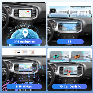 Podofo pour <span class=keywords><strong>Dodge</strong></span> <span class=keywords><strong>Charger</strong></span> (conduite à gauche) 2011-2014, autoradio Qualcomm 9 pouces, 8 cœurs, 4+64 Go, CarPlay/Android Auto sans fil, WiFi, GPS - Product Image 4