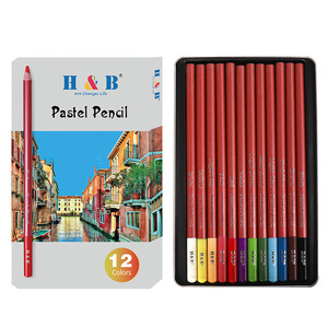 H&B 12色カラーチャコールペンシルセット HB-PPTB01 (CN ZHE) 鉄製ボックス入り スケッチ デッサン画材 プロ仕様 - Product Image 5