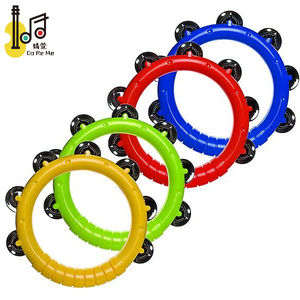 Juguete educativo Música Pandereta Percusión de mano <span class=keywords><strong>Instrumento</strong></span> musical Tamborin de mano Metal Jingles Regalo para niños y adultos Precio - Product Image 4