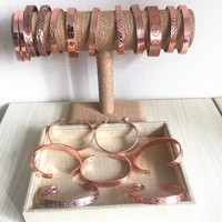 Bracelet ajustable en cuivre pur SLand Jewelry Wholesale avec extrémités plates pour gravure DIY