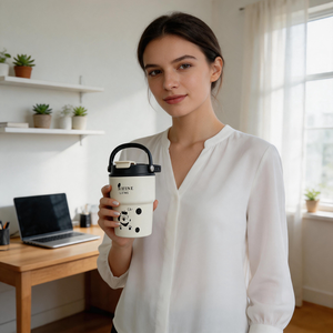 Cartoon Portable Vacuum Insulated Stainless Steel Customized Logo Mini Handheld Business Cup 304 Stainless Steel Vacuum <b>Bottle</b> - Product Image 2