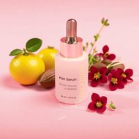 Sérum de repousse des cheveux biologique à base de plantes à étiquette privée, hydratant et lissant, kératine, huile essentielle d'argan pour cheveux
