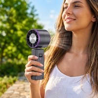 Mini-ventilateur portable USB à turbine rapide, en plastique, avec collier de fixation, puissant pour l'extérieur