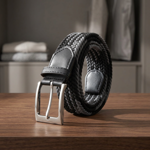Men's Vintage Style Solid Square Pin Belt 100% Genuine Cow Hide Leather Steel Waterproof Eco-Friendly Heavy Duty 3.8cm 138cm - Product Image 1