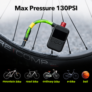 Mini pompe à vélo électrique 130 PSI, gonfleur de pneus de vélo portable sans fil, <span class=keywords><strong>compresseur</strong></span> d'air numérique <span class=keywords><strong>pour</strong></span> vélo de route, <span class=keywords><strong>VTT</strong></span>, vélo électrique - Product Image 6