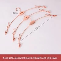 Cintres de présentation pour vêtements de bain, maillots de bain, lingerie, en forme de fil métallique brillant couleur or rose, à un seul niveau, type crochet, pour garde-robe