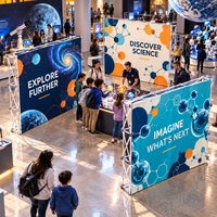Toile de fond publicitaire en tissu pop-up personnalisée pour les conventions