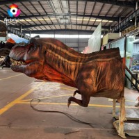 Buste de T-Rex animatronique grandeur nature, décoration de parc à thème Jurassic Park, tête de dinosaure robotique réaliste à vendre