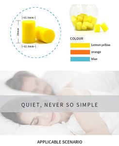 PPE إلغاء الضوضاء رصاصة على شكل رصاصة فائقة النعومة انتعاش بطيء البولي يوريثين رغوة الذاكرة سدادة الأذن 33dB SNR آمنة جوهريا - Product Image 2