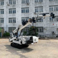 Mini-grue araignée sur chenilles 5 tonnes, électrique et diesel, certifiée CE, avec stabilisateurs hydrauliques à 6 sections et commande sans fil