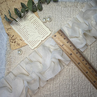 Jupe en tissu de dentelle de mousseline de soie brodée sur mesure OEM, dentelle 100% polyester pour robe de soirée et décoration intérieure