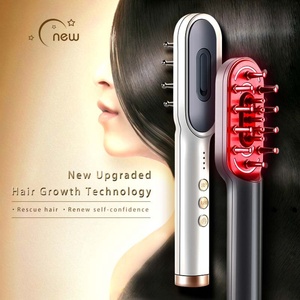 Nuevo Peine Alisador de Cabello con Masajeador, Productos para el Crecimiento del Cabello, Cepillo con Terapia de Luz LED Azul, Roja y Rosa, Dispositivos para el Cuidado del Cuero Cabelludo - Product Image 3