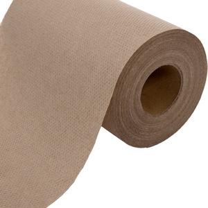 Rouleau de papier essuie-tout recyclé en kraft, 1 pli, 38 g/m², 8 x 350 pieds, diamètre du mandrin 5 cm, 12 rouleaux par carton avec film rétractable et étiquette - Product Image 1