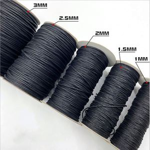 Wholesale Price <b>Black</b> 1mm Waxed Cotton Rope Round Waxed Thread Cord <b>String</b> for Clothing Accessories - Product Image 1