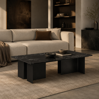 Table console en marbre couleur café de luxe QINUO Furniture Store, table console en marbre sur mesure pour salon