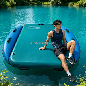 Hailebao Tapis gonflable rond en PVC Drop-stitch, résistant à l'eau, écologique, pliable et portable, pour pont flottant, yoga et lutte - Product Image 1