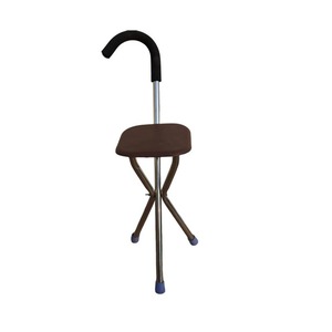 Hengheyue Stainless Steel Cane <b>Stool</b> Triangular <b>Folding</b> Portable With Non Slip Seat For Elderly Mobility Support - Product Image 4