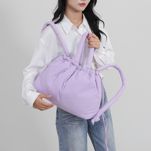 Borse <span class=keywords><strong>a</strong></span> tracolla da <span class=keywords><strong>donna</strong></span> in nylon con coulisse, leggere, tinta unita, borse <span class=keywords><strong>a</strong></span> spalla tote da <span class=keywords><strong>donna</strong></span>, semplici borse <span class=keywords><strong>a</strong></span> secchiello da <span class=keywords><strong>donna</strong></span>, <span class=keywords><strong>zaino</strong></span> - Product Image 4