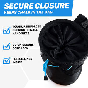 Customized Logo Color Bouldering <strong>Chalk</strong> <strong>Bag</strong> for Rock Climbing Hiking Fitness Magnesium Powder <strong>Bag</strong> with Belt and Zipper Pocket - Product Image 6