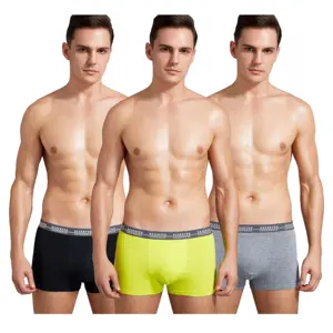 Men Boxer Trunk Classic Style For Daily Used Hotsale Amazon Solid Color Gentle Men Underwear Factory