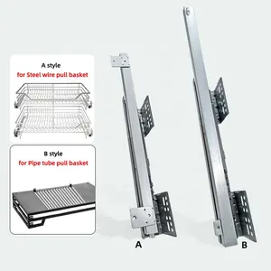 Soft Closing Side Mounted Runners Voll auszug, automatisch schließende Schubladen führungen für Rohrrohr zug draht korbs ch litten