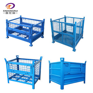 Nhà Máy Giá Q235 thép <span class=keywords><strong>Pallet</strong></span> lồng hậu cần dây lưới <span class=keywords><strong>container</strong></span> 1000kg Công suất sơn tĩnh điện cho lưu trữ hàng hóa thiết bị - Product Image 2